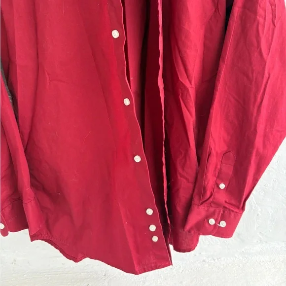 Tommy Hilfiger boys button-down long-sleeve dress shirt in red - Picture 2 of 6